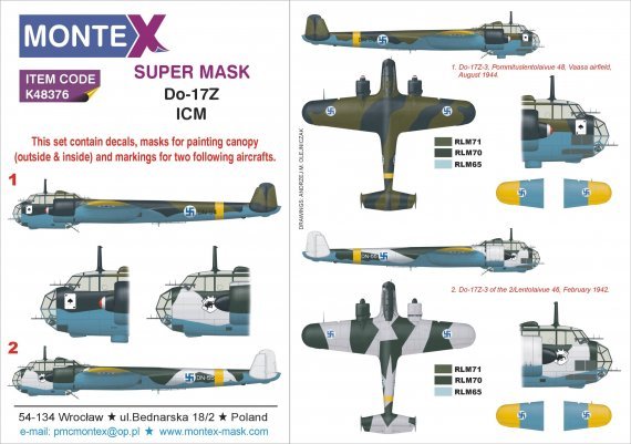 1/48 Dornier Do-17Z masks & decals