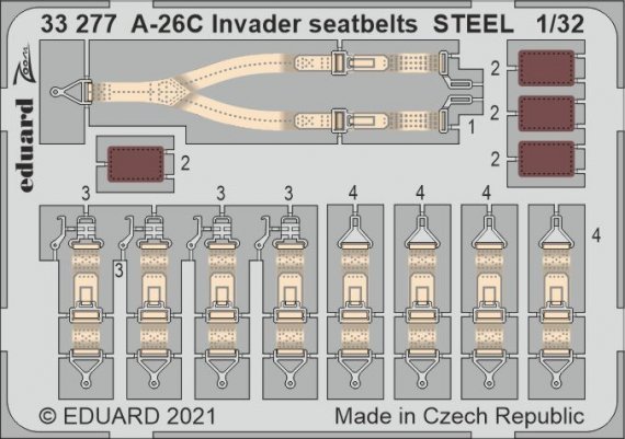 Douglas A-26C Invader seatbelts Steel 1/32