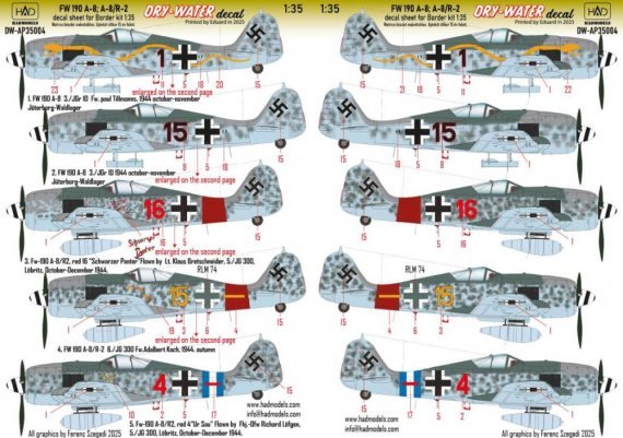 1/35 Decal Fw 190 A-8 / A-8/R-2 dry-water