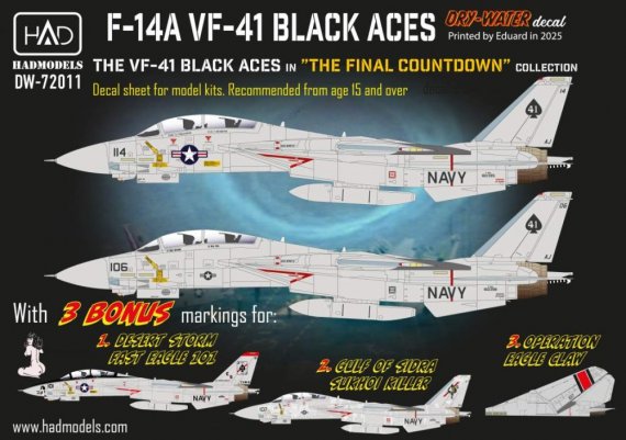 HAD Decal 1/72 F-14A VF-41 Black Aces