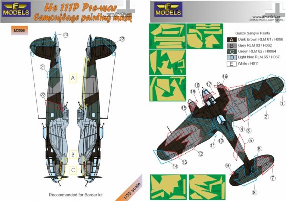 LF Model Masque He 111P Camouflage Avant-guerre 1/35