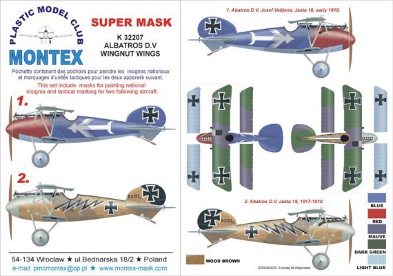Montex Masques Albatros D.V 1/32 pour Wingnut Wings