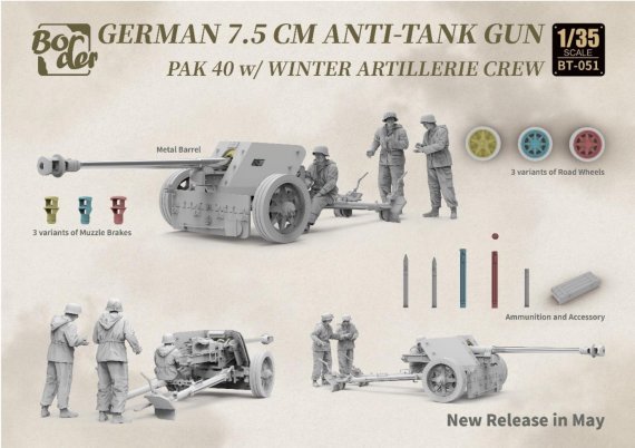 1/35 PaK-40 Anti-Tank gun with Winter Artillery Crew