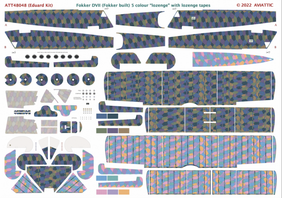 1/48 Fokker D.VII 5 colour lozenge with lozenge tapes