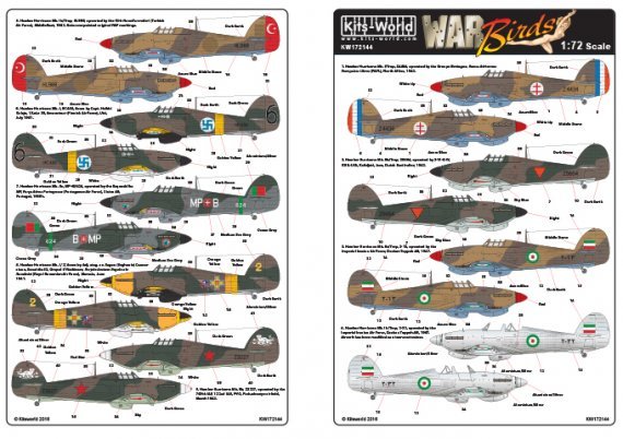 1/72 Hurricane FAFL, Iran, Trk, Finnish, Portugal, Romania