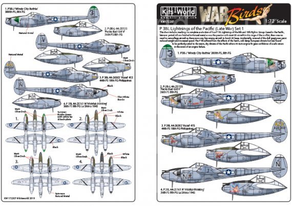 1/72 Lockheed P-38 Lightning s of the Pacific Set One
