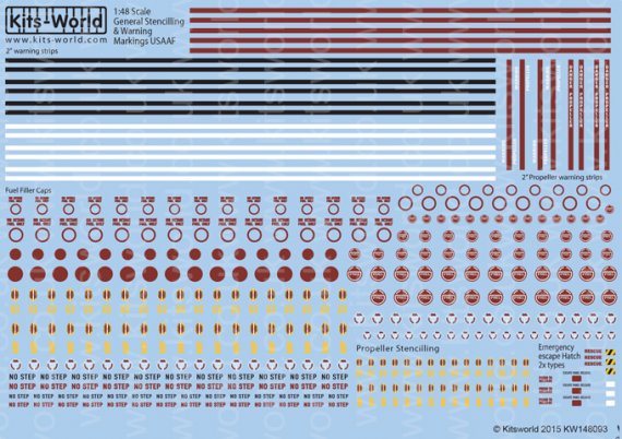 1/48 USAAF General Stencilling  Black, White & Red 2