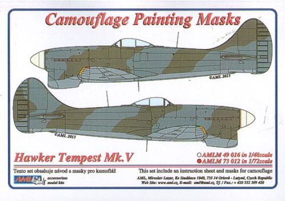 1/72 Camouflage masks Hawker Tempest Mk.V (WWII)