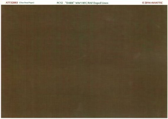 1/32 (clear decal paper) pc12 dark ww1 rfc/raf doped linen