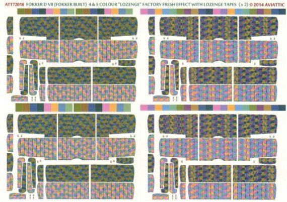 1/72 fokker dvii (fokker built) 4 & 5 colour lozenge factory