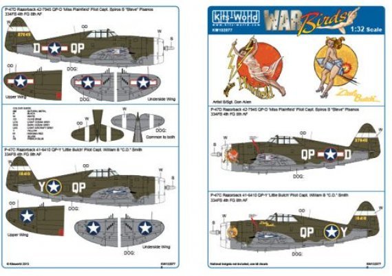 Kits-World 1/32 D�cals P-47D/C Thunderbolt Razorback
