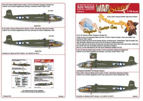 Kits-World D�cals B-25J Mitchell Hannover Street 1/48