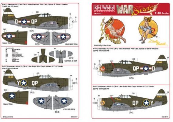Kits-World D�cals P-47D/C Thunderbolt Razorback 1/48