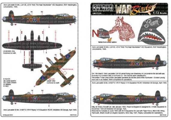 1/72 Scale Avro Lancaster B Mk.I, LM130