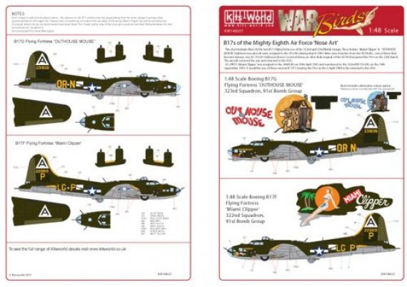 1/48 B-17F/G 322nd BS 91st BG 'Miami Clipper'  323rd BS 91st BG