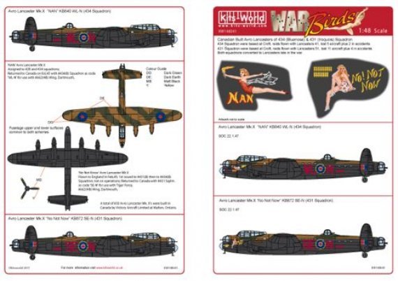 1/48 Avro Lancaster Bomber 'B ' MkX  434 Squadron