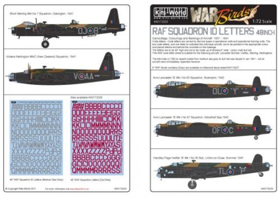 1/72 48 inch Squadron ID/Aircraft letter (Grey  Two lettering s