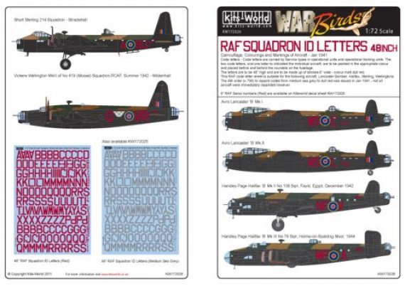 1/72 48 inch Squadron ID/Aircraft letter (Red  Two lettering st