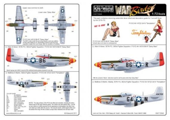 1/72 North American P-51D Mustang 363 FS 357 FG Allen K Abner, P