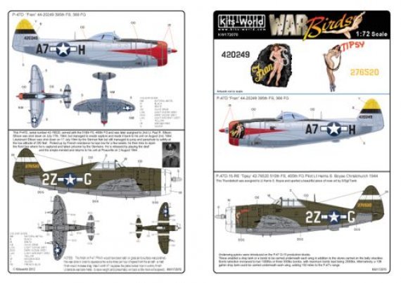 1/72 Republic P-47D Razorback, 395th FS, 368 FG, 510th FS, 405th