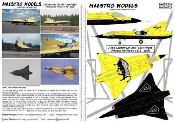 1/48 J35S Draken DK-215 Last flight (decals)
