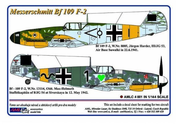 1/144 Decals Messerschmitt Bf 109 F-2
