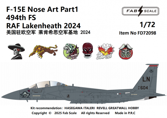FabScale Studio F-15E Eagle Nose Art Decals 1/72