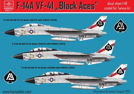 1/48 Grumman F-14A Tomcat Black Aces/ Uss Nimitz