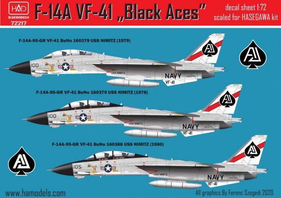1/72 Grumman F-14A Tomcat Black Aces/ Uss Nimitz
