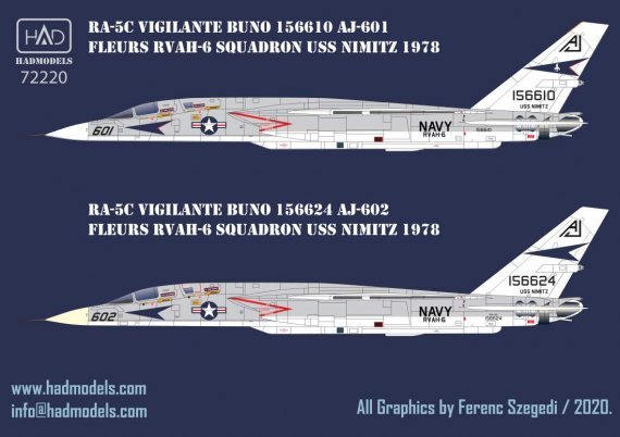 1/72 RA-5C Vigilante part 3 Uss Nimitz with full stencil