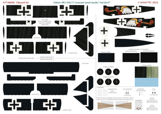 1/48 Fokker DR.I Triplane 450/17 Ltn. Josef Jacobs red devil