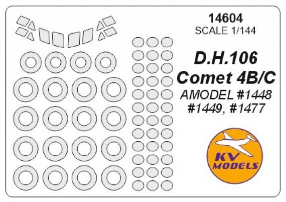 1/144 De Havilland DH.106 Comet + side windows masks for fuselag