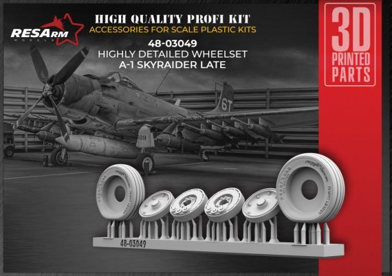 1/48 Douglas A-1 Skyraider late wheels set