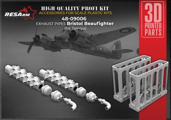 1/48 Bristol Beaufighter Exhaust Pipes for Tamiya
