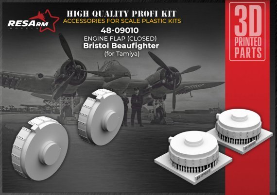 1/48 Bristol Beaufighter Engine Flaps closed for Tamiya