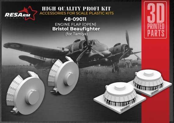 1/48 Bristol Beaufighter Engine Flaps open for Tamiya