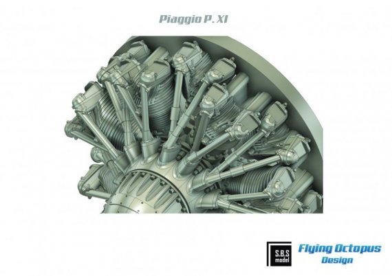 1/72 Piaggio P.XI engine