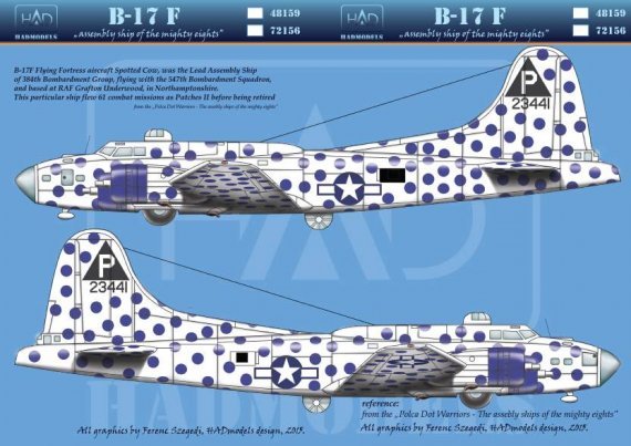 1/72 Boeing B-17F Flying Fortress' Spotted Cow USAF