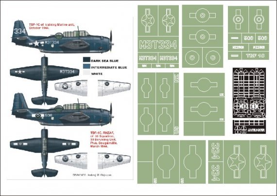 Montex Masques Grumman TBF-1C Avenger 1/32 Trumpeter