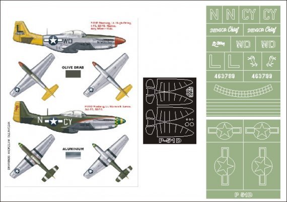 Montex Masques P-51D Mustang 1/32 Cockpit et Marquages Dragon