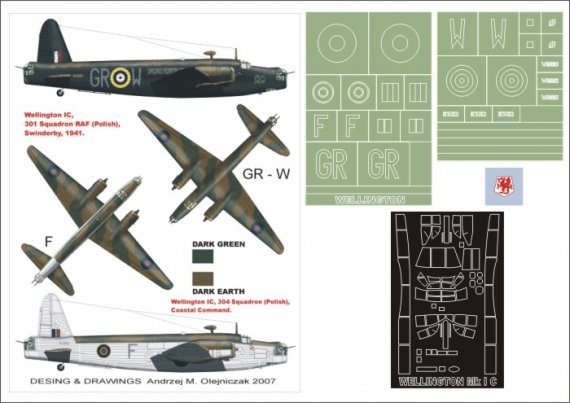 Montex 1/48 Vickers Wellington Mk.IC Maschere e Decal