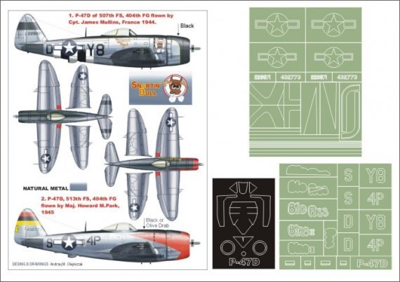 Montex P-47D Thunderbolt Bubbletop 1/48 Masques & D�cals