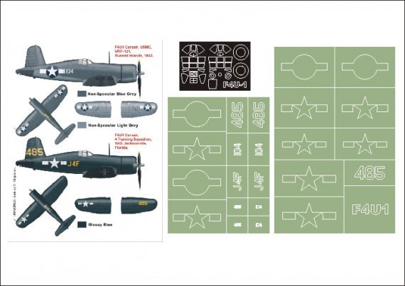 Montex 1/48 F4U-1 Corsair Paint Masks Canopy Frame
