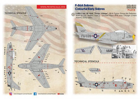 Print Scale 1/48 F-86A Sabre Color� D�calcomanies Part 6