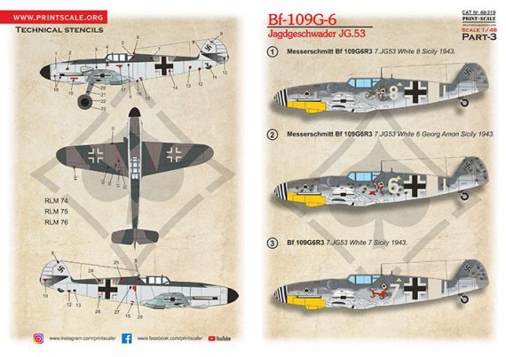 Print Scale 1/48 Messerschmitt Bf-109G-6 JG.53 Sicily