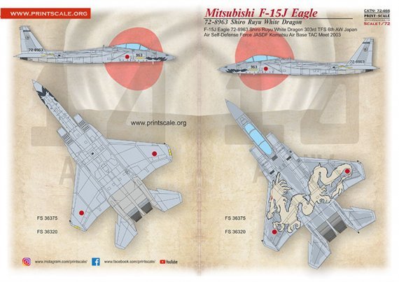1/72 Mitsubishi F-15J Eagle White Dragon