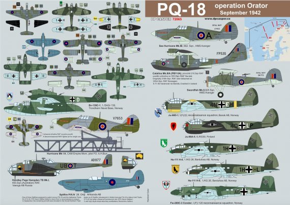 1/72 PQ-18 Operation Orator 1942Hawker Sea Hurricane Mk.IB x 2Co