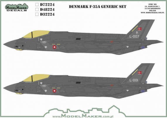 1/32 Denmark F-35A Lightning II generic set