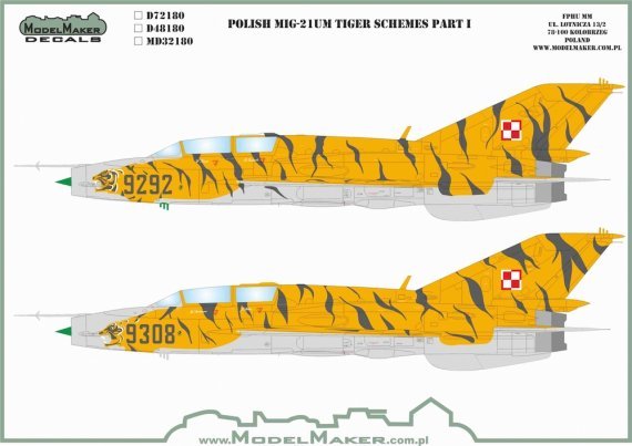 1/48 Polish Mikoyan MiG-21UM Tiger Schemes Part I
