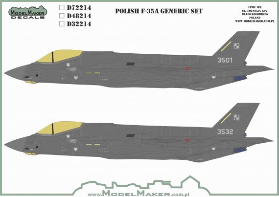 1/32 Polish  F-35A Lightning II generic set